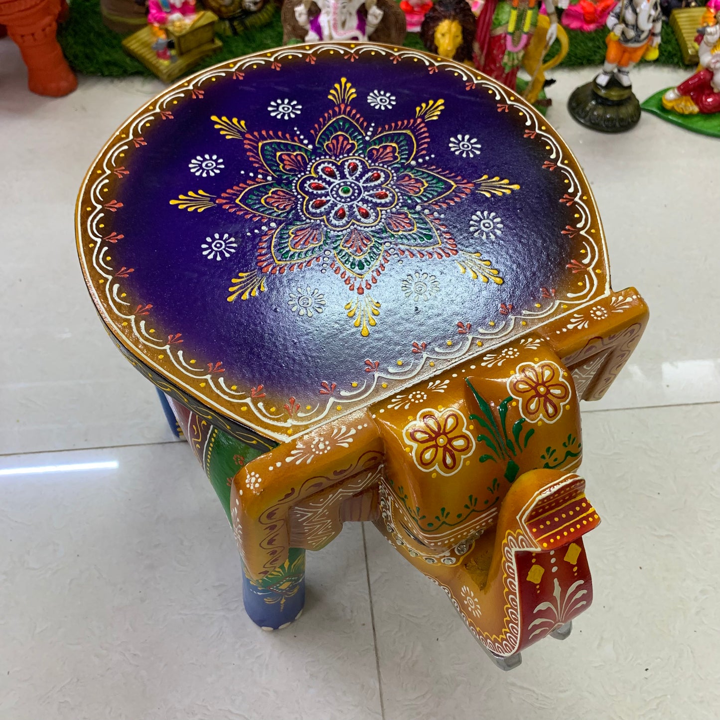 Handcrafted Wooden Elephant Stand - ES6
