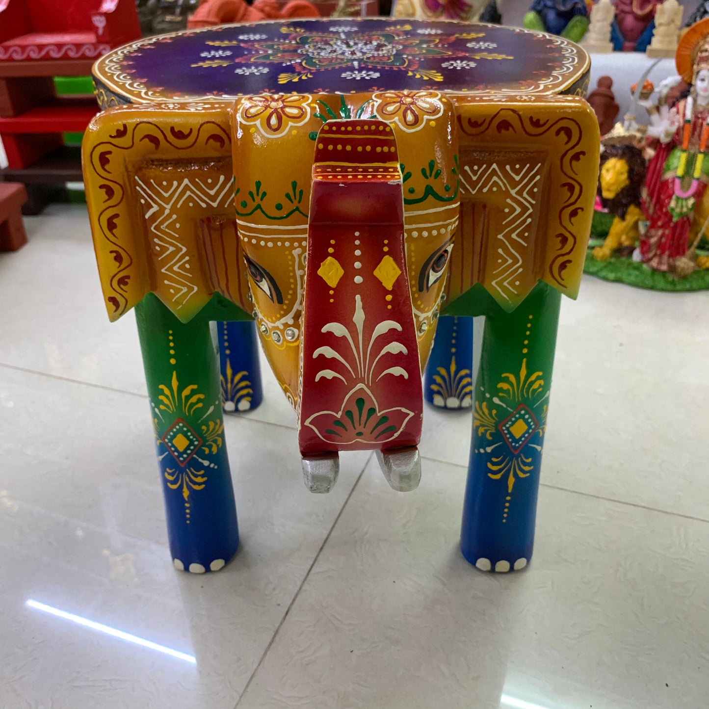 Handcrafted Wooden Elephant Stand - ES6