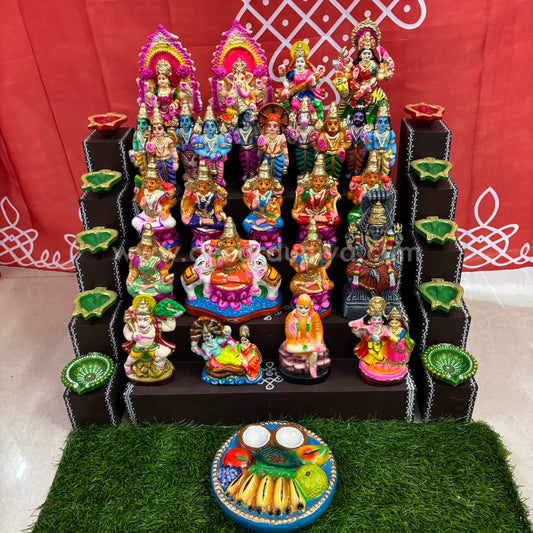 5 Step Clay Idols Golu - Entire Set - CG1