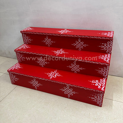 Dismantable 3 step Golu Padi | 18 inches Width - DGP5