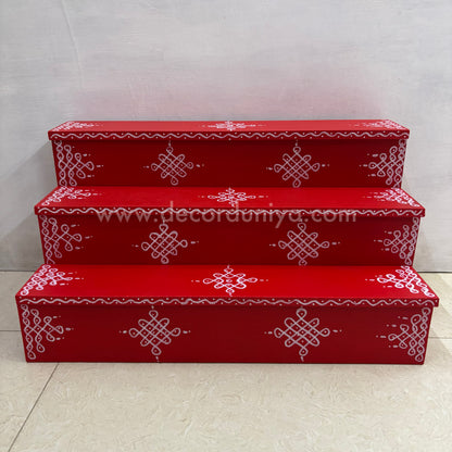 Dismantable 3 step Golu Padi | 18 inches Width - DGP5