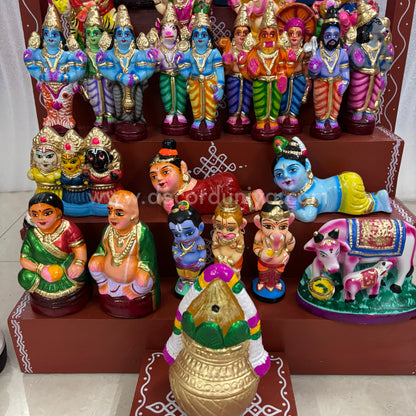 5-Step Clay Golu Dolls | Complete Set, Exactly as Shown in the Photo | CG106