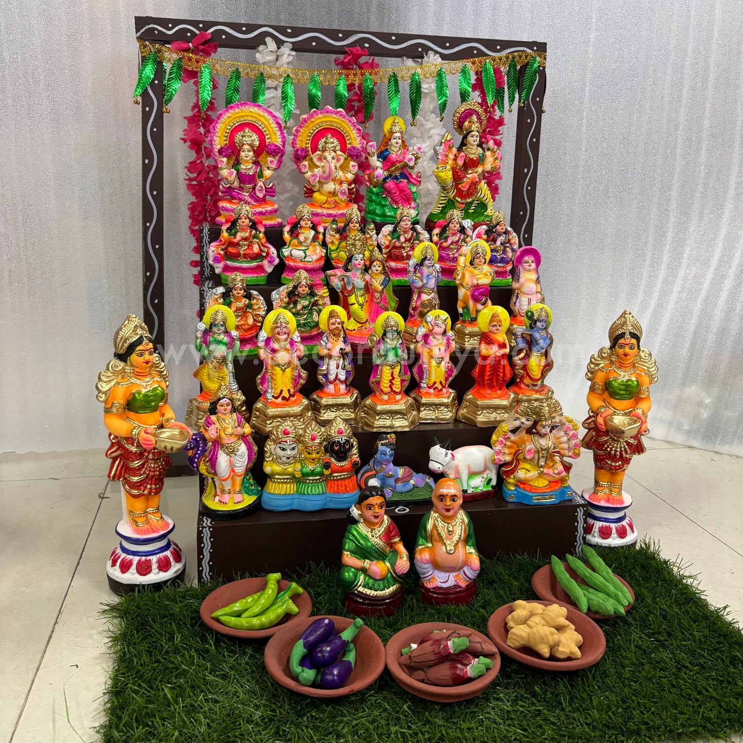 5-Step Clay Golu Dolls | Complete Set, Exactly as Shown in the Photo | CG105