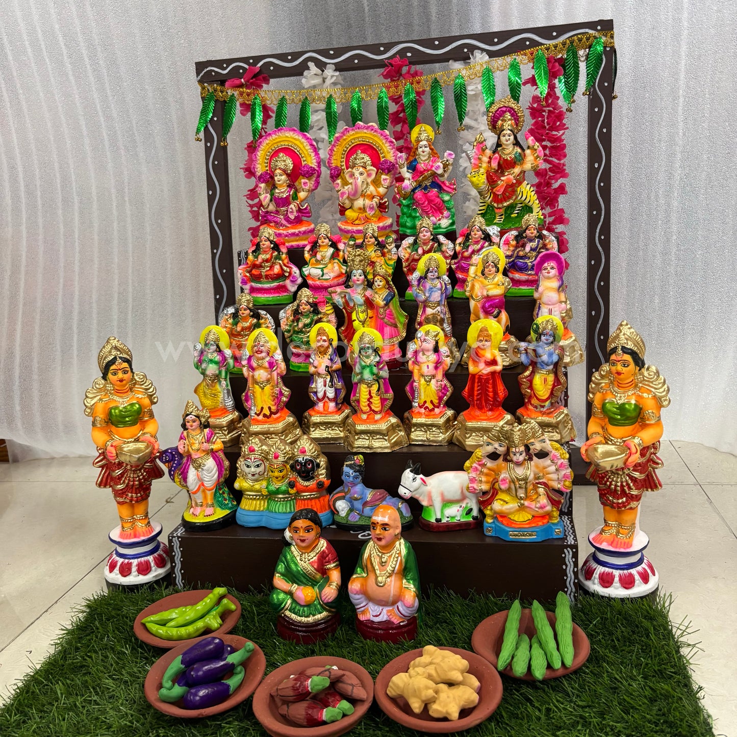 5-Step Clay Golu Dolls | Complete Set, Exactly as Shown in the Photo | CG105