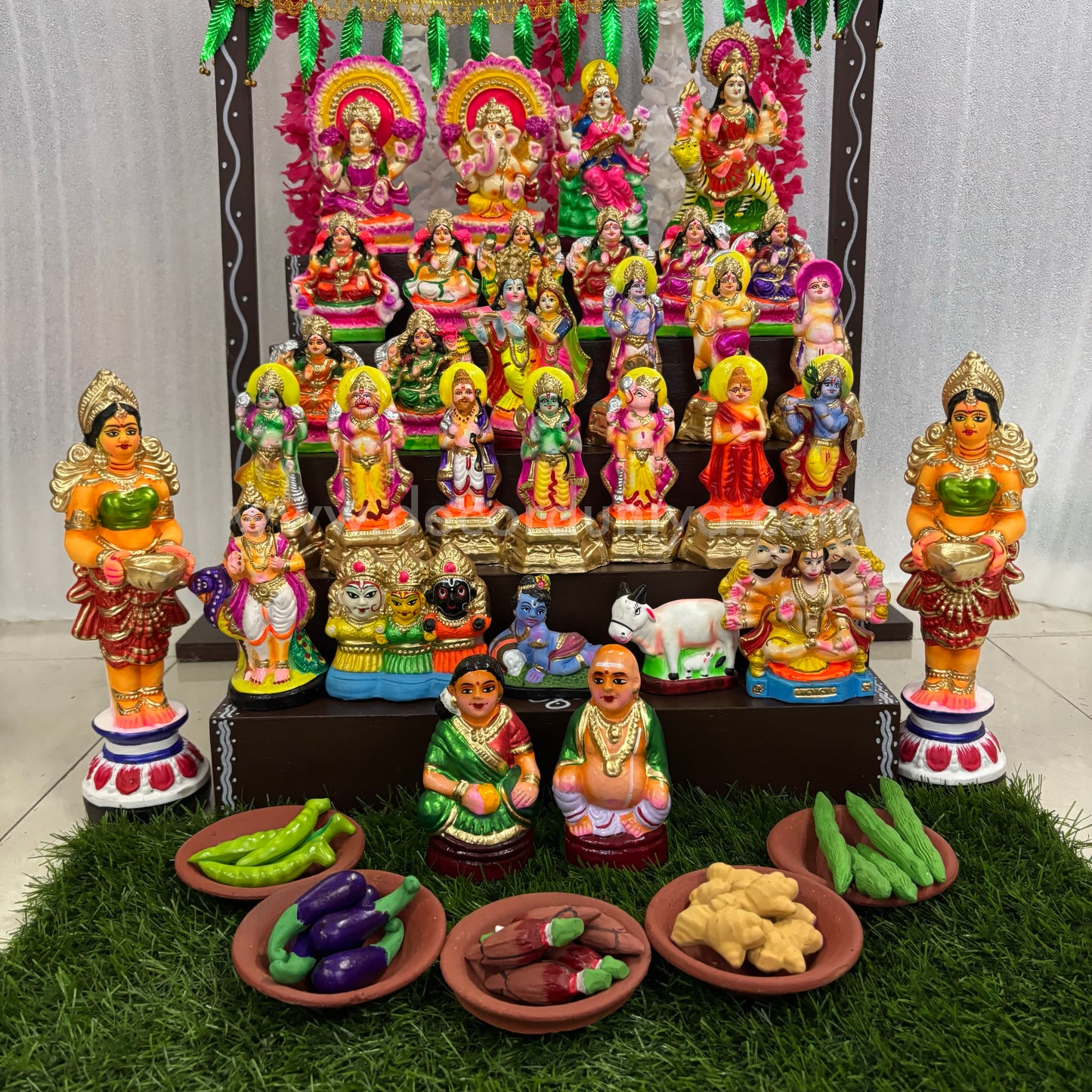 5-Step Clay Golu Dolls | Complete Set, Exactly as Shown in the Photo | CG105