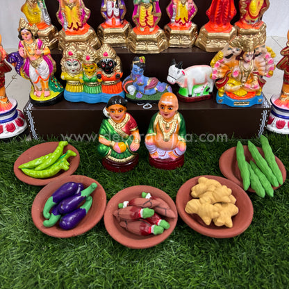 5-Step Clay Golu Dolls | Complete Set, Exactly as Shown in the Photo | CG105