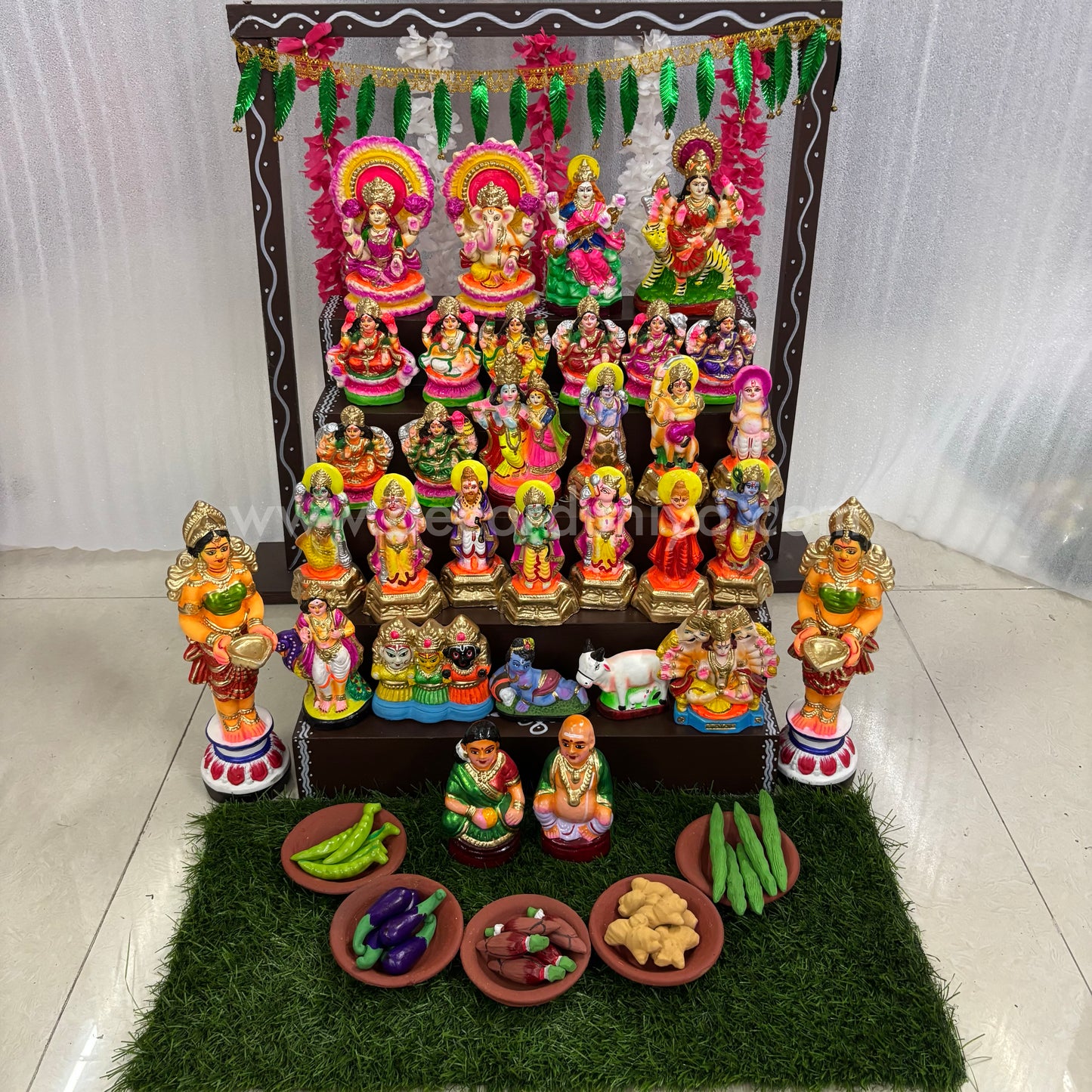 5-Step Clay Golu Dolls | Complete Set, Exactly as Shown in the Photo | CG105