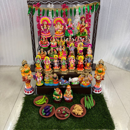 5-Step Clay Golu Dolls | Complete Set, Exactly as Shown in the Photo | CG105