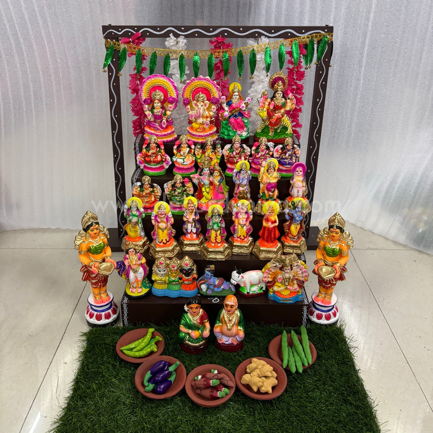 5-Step Clay Golu Dolls | Complete Set, Exactly as Shown in the Photo | CG105
