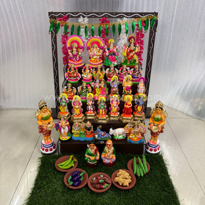 5-Step Clay Golu Dolls | Complete Set, Exactly as Shown in the Photo | CG105