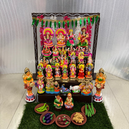 5-Step Clay Golu Dolls | Complete Set, Exactly as Shown in the Photo | CG105