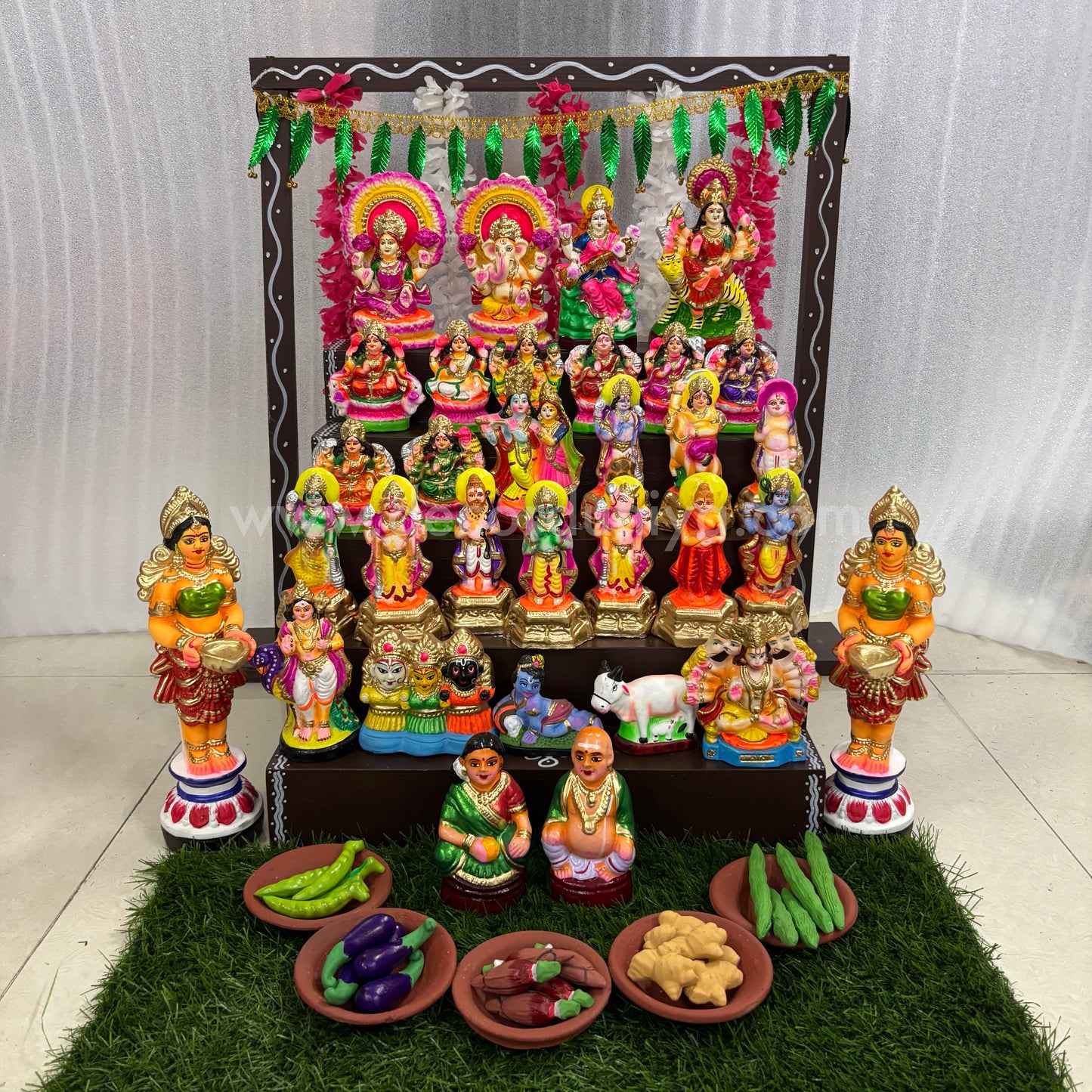5-Step Clay Golu Dolls | Complete Set, Exactly as Shown in the Photo | CG105