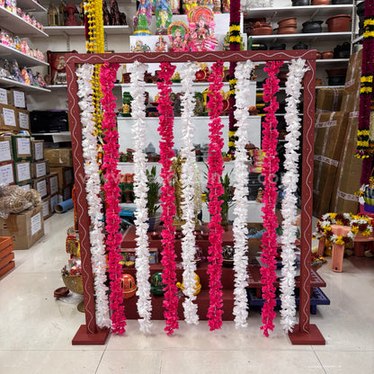 Backdrop Flower Stand for Pooja with Green Thoranam - BFS03