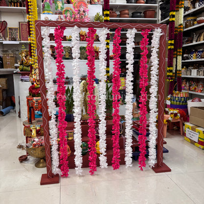 Backdrop Flower Stand for Pooja with Green Thoranam - BFS03