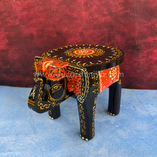 Handcrafted Wooden Elephant Stand - AR1