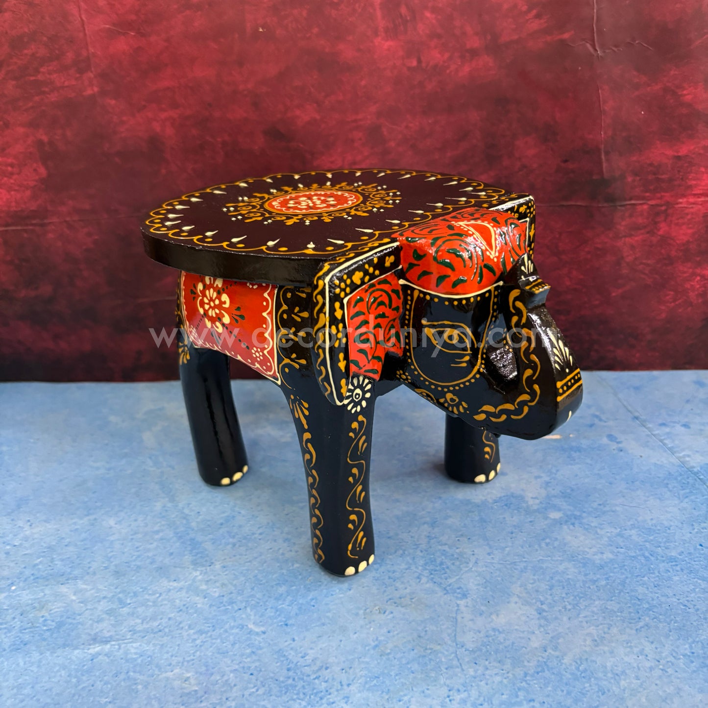 Handcrafted Wooden Elephant Stand - AR1