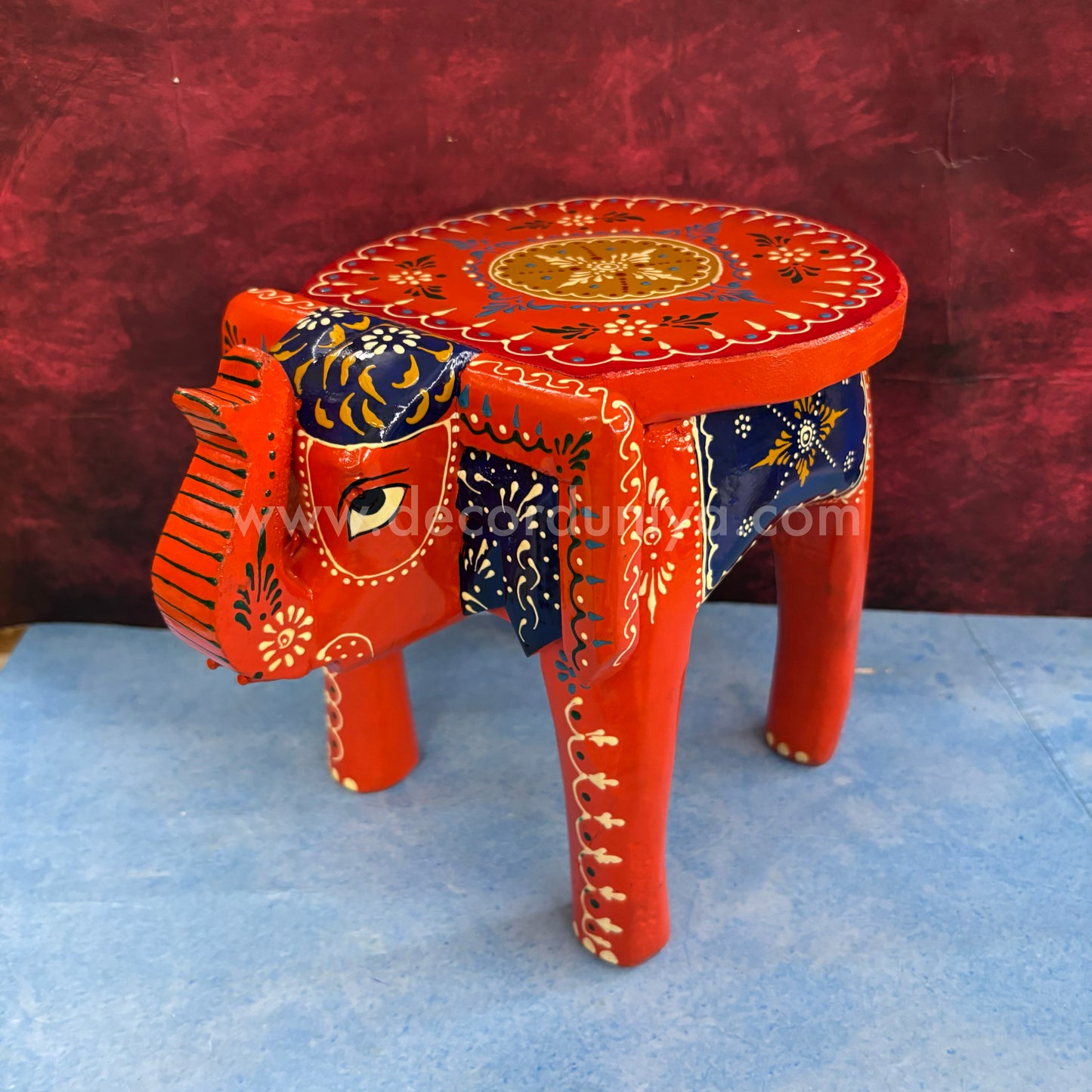 Handcrafted Wooden Elephant Stand - AR2