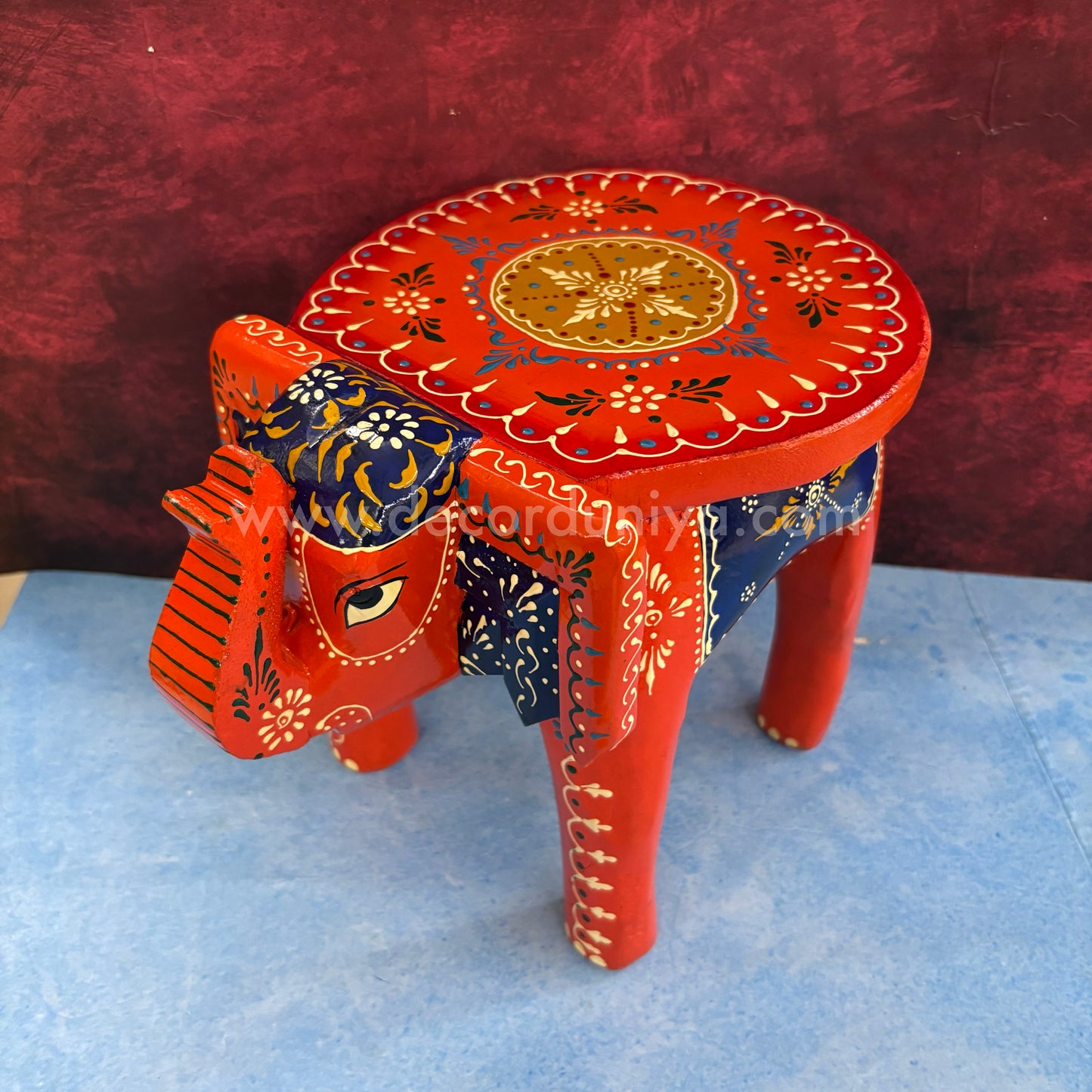 Handcrafted Wooden Elephant Stand - AR2