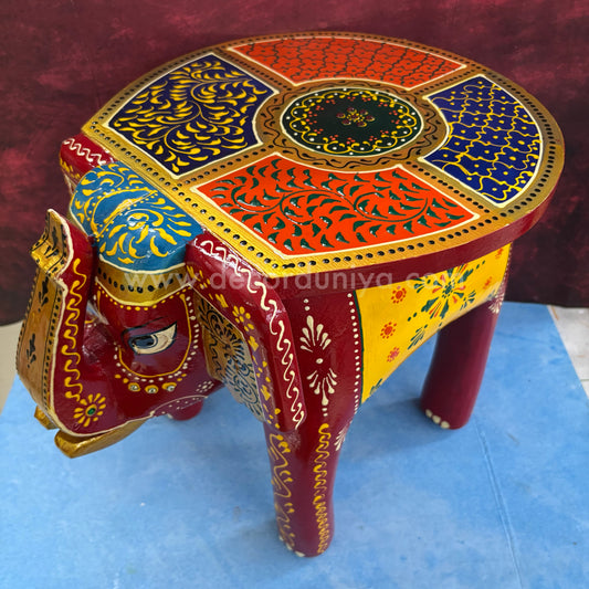 Handcrafted Wooden Elephant Stand - AR4