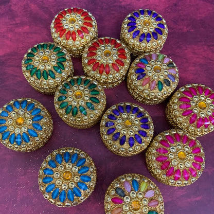 Meenakari Kum Kum Box - Set of 12 pcs - KSP15