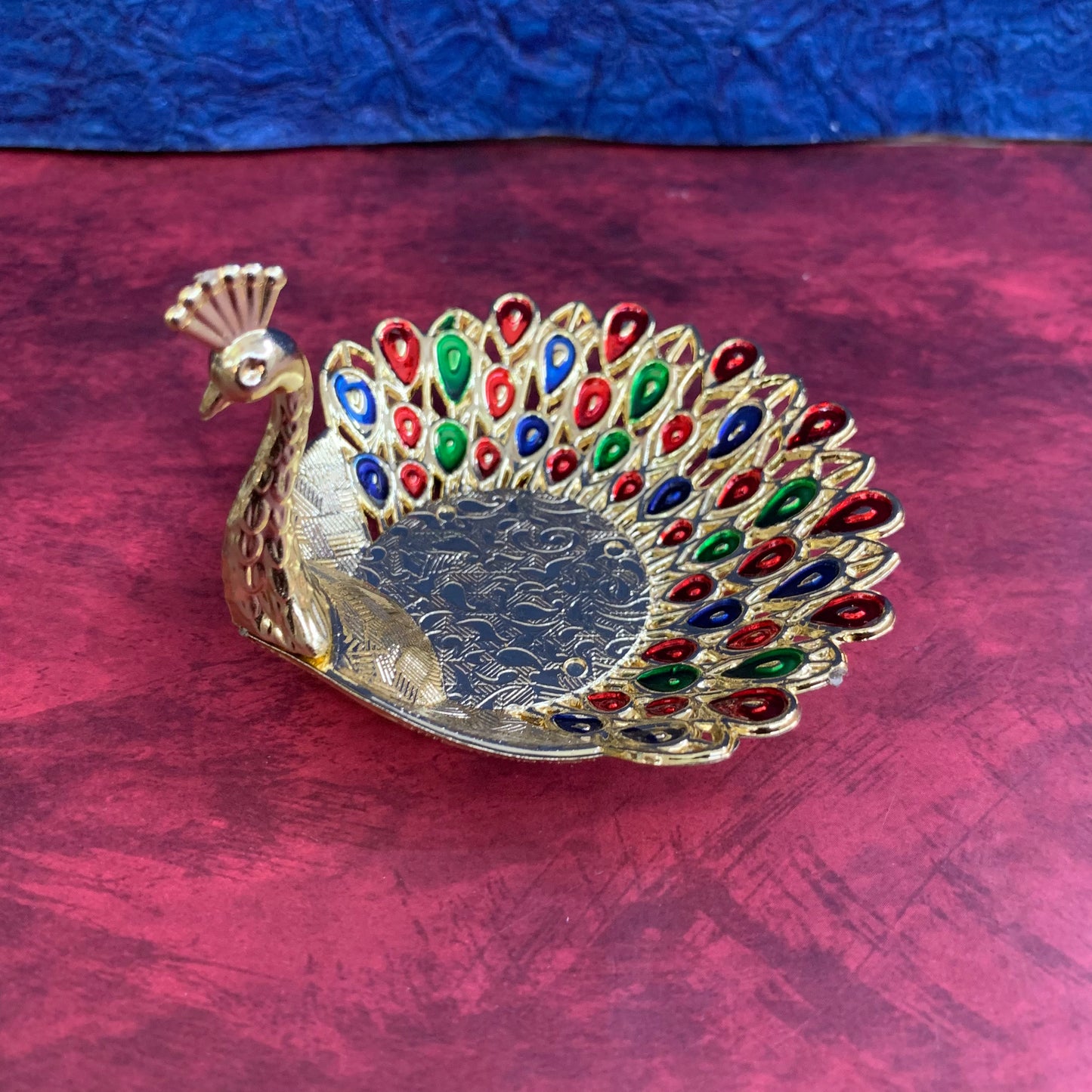 Meenakari Peacock Candle Light Holder - KSP51