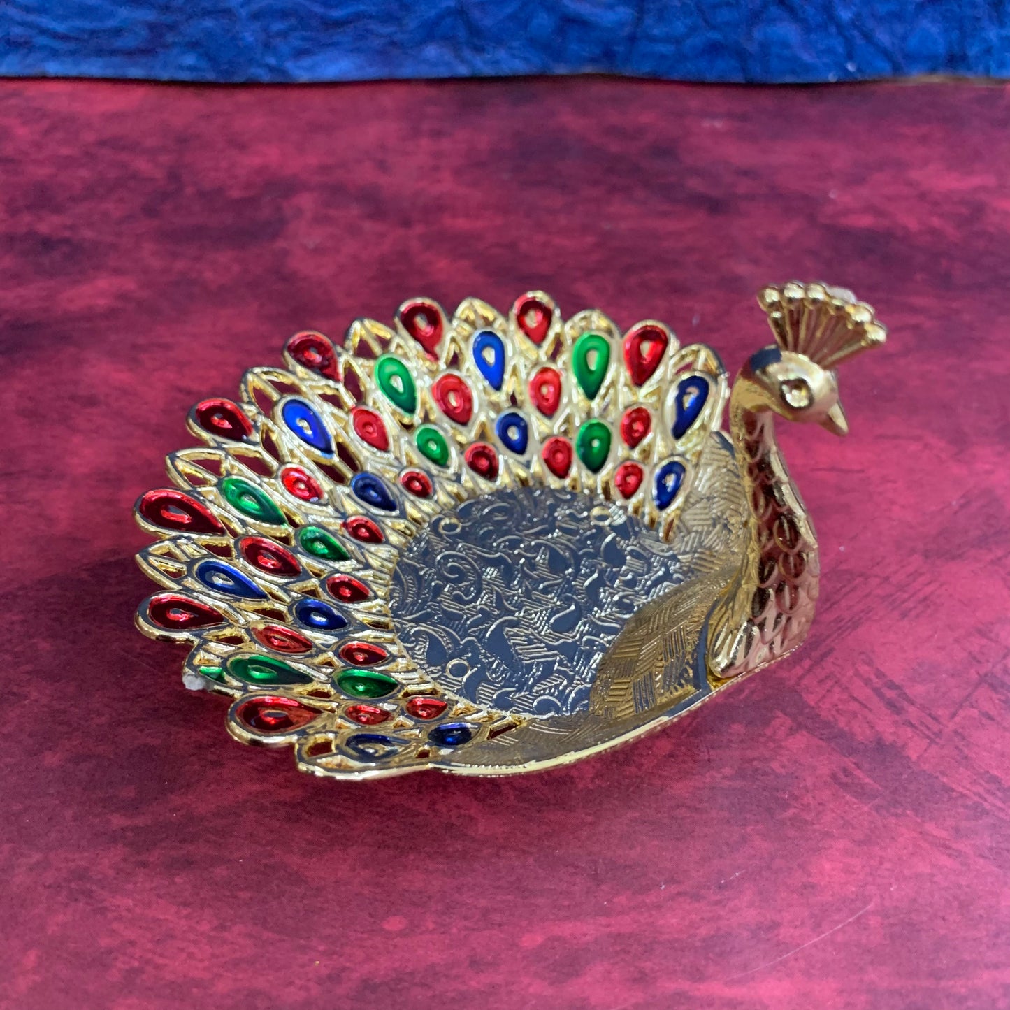 Meenakari Peacock Candle Light Holder - KSP51