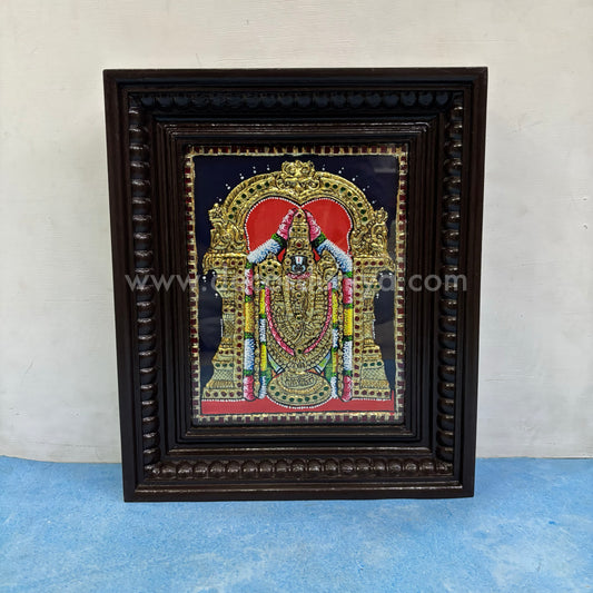 Tanjore Painting | Perumal | Chettinad Frame | - Flat Gold Foil  - TPM114