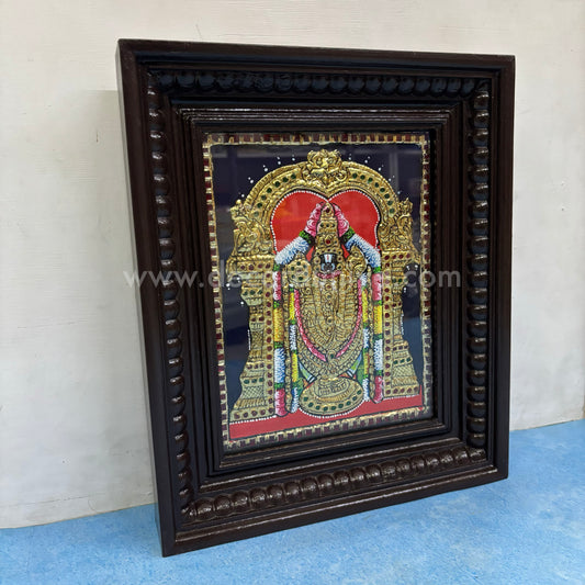 Tanjore Painting | Perumal | Chettinad Frame | - Flat Gold Foil  - TPM114