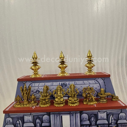 Dismantable 5 step Temple Gopuram Golu Padi with Brass Golu iDols | 24 inches Width - DGP29