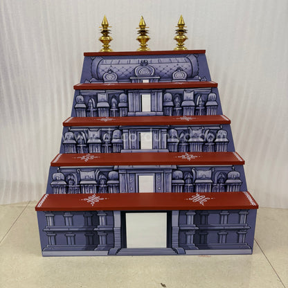 Dismantable 5 step Temple Gopuram Golu Padi with Brass Kalasam | 24 inches Width - DGP30