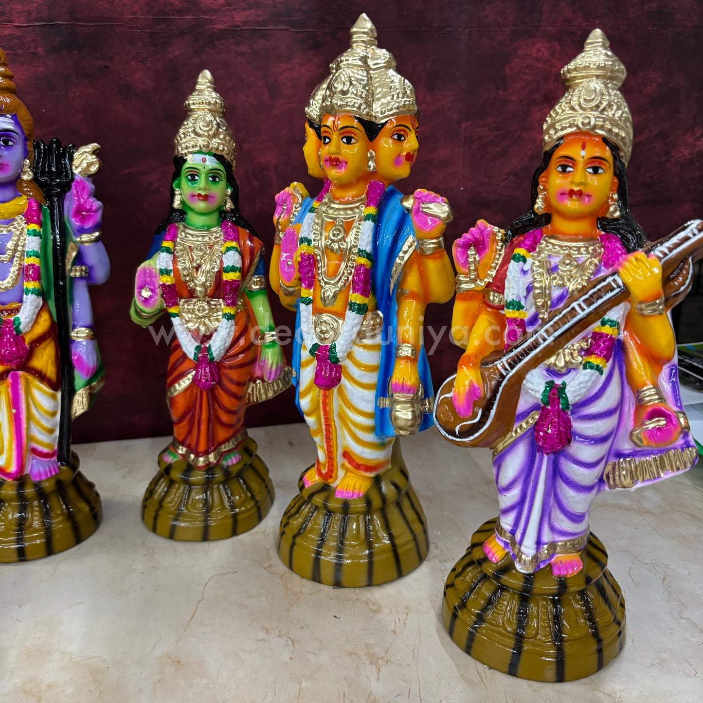Mummurthigal with Deviyar Set | 12 inches Height - TK901