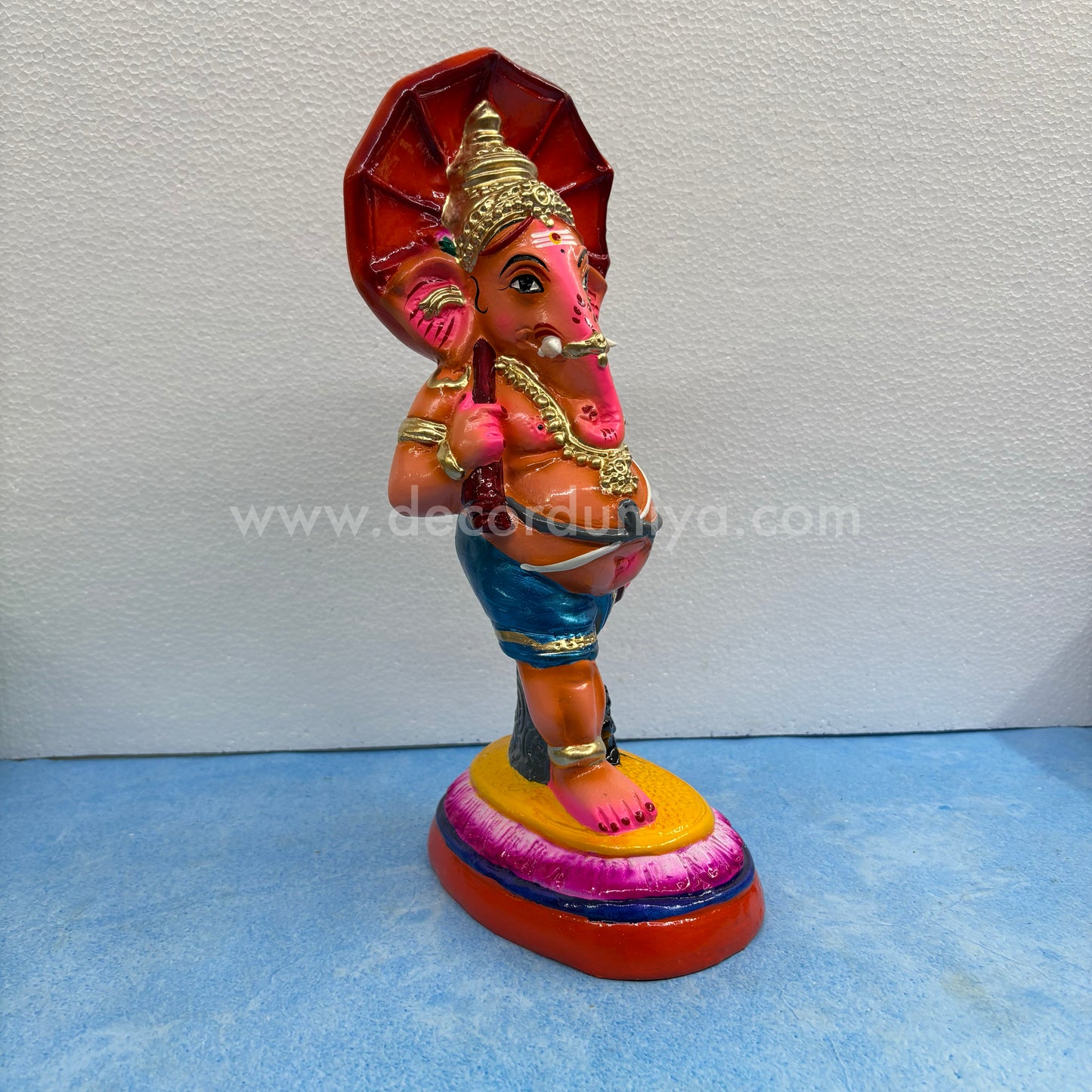 Handmade Umbrella Ganesha Golu Doll – Clay idol of Lord Ganesha under umbrella for Navaratri display