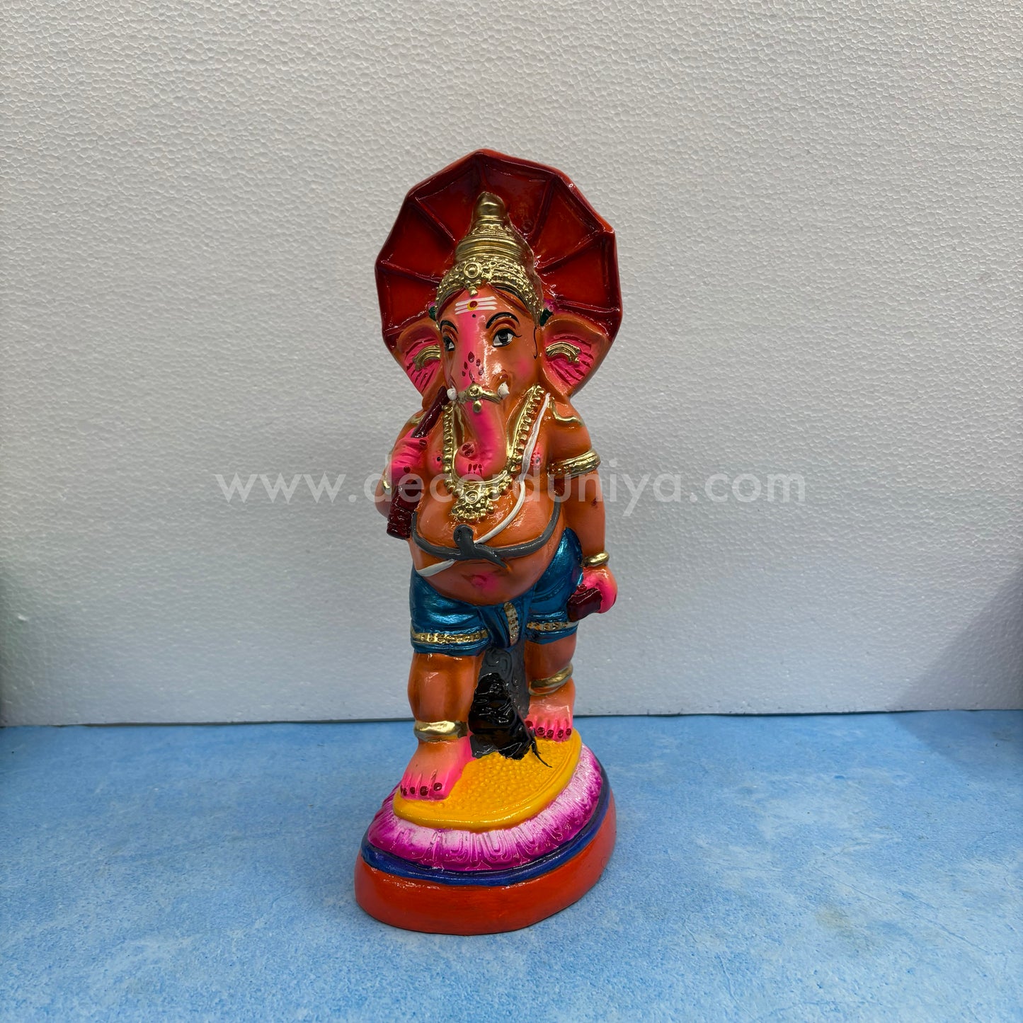 Handmade Umbrella Ganesha Golu Doll – Clay idol of Lord Ganesha under umbrella for Navaratri display
