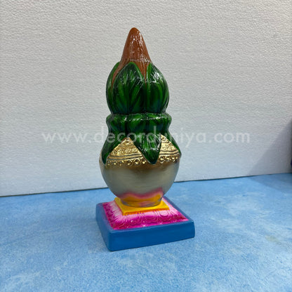 Paper mache Kalasam Golu Doll – traditional Navaratri top step idol with coconut and leaves