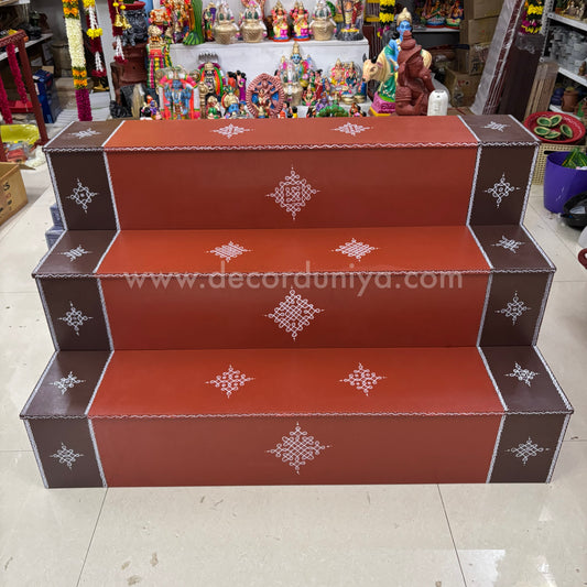 Dismantable 3 step Golu Padi | 48 inches Width - DGP26