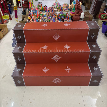 Dismantable 3 step Golu Padi | 48 inches Width - DGP26