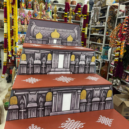 Dismantable 5 step Golu Padi | Temple Gopuram Golu Padi | 48 inches Width - DGP27
