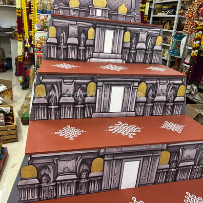 Dismantable 5 step Golu Padi | Temple Gopuram Golu Padi | 48 inches Width - DGP27