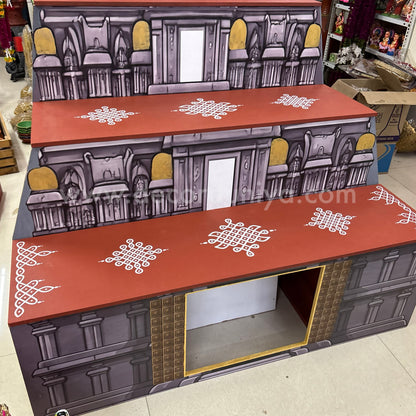 Dismantable 5 step Golu Padi | Temple Gopuram Golu Padi | 48 inches Width - DGP27