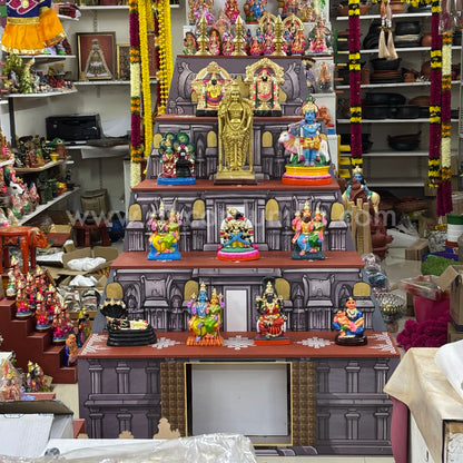 Dismantable 5 step Golu Padi | Temple Gopuram Golu Padi | 48 inches Width - DGP27