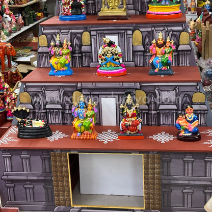 Dismantable 5 step Golu Padi | Temple Gopuram Golu Padi | 48 inches Width - DGP27