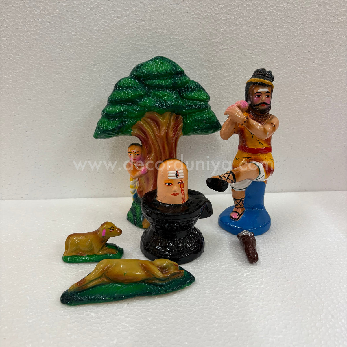 Kannappa Nayanar Clay Golu Doll | Lord Shiva Devotee | Navaratri Golu Bommai & Pooja Décor – TKS45