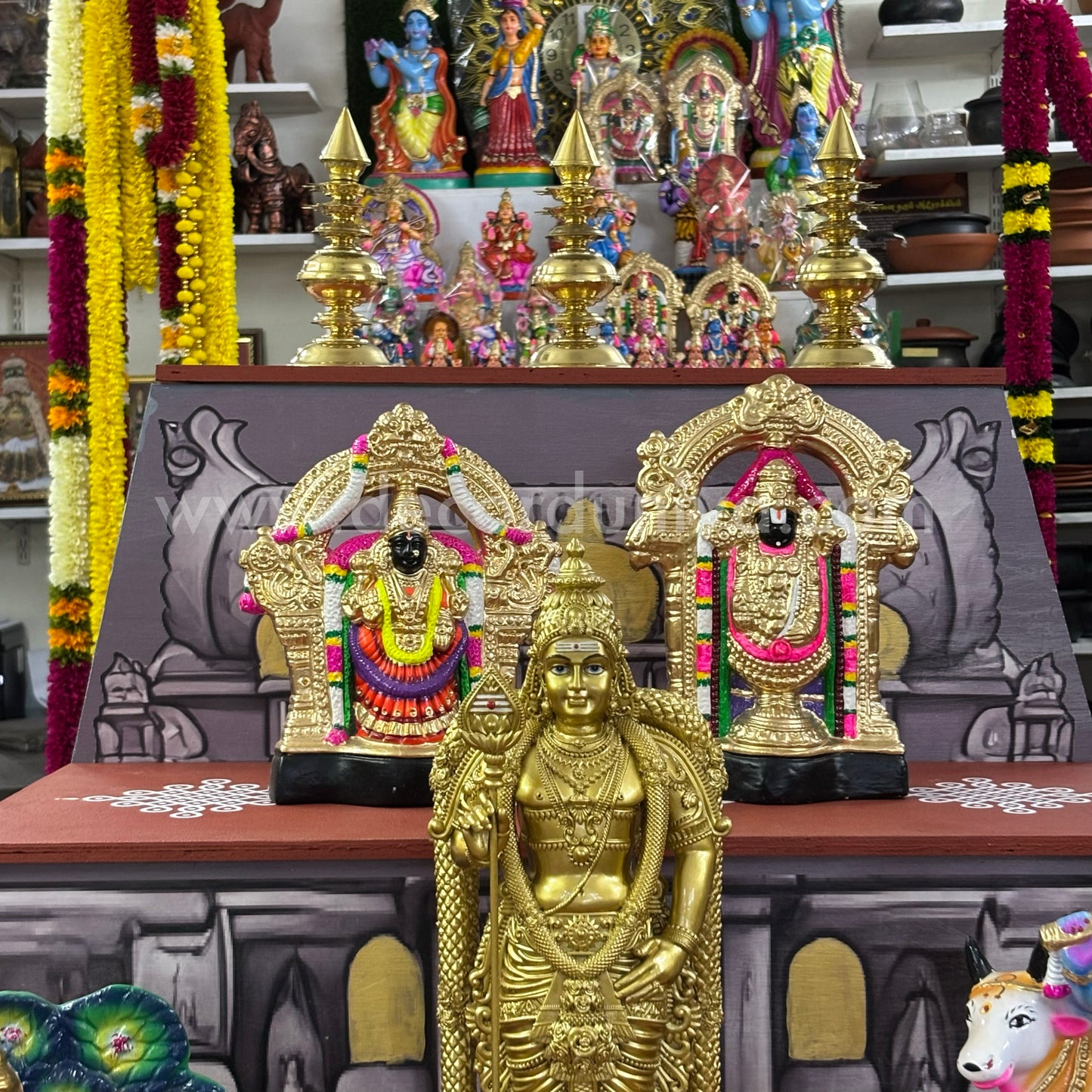 Dismantable 5 step Golu Padi | Temple Gopuram Golu Padi | 48 inches Width - DGP27