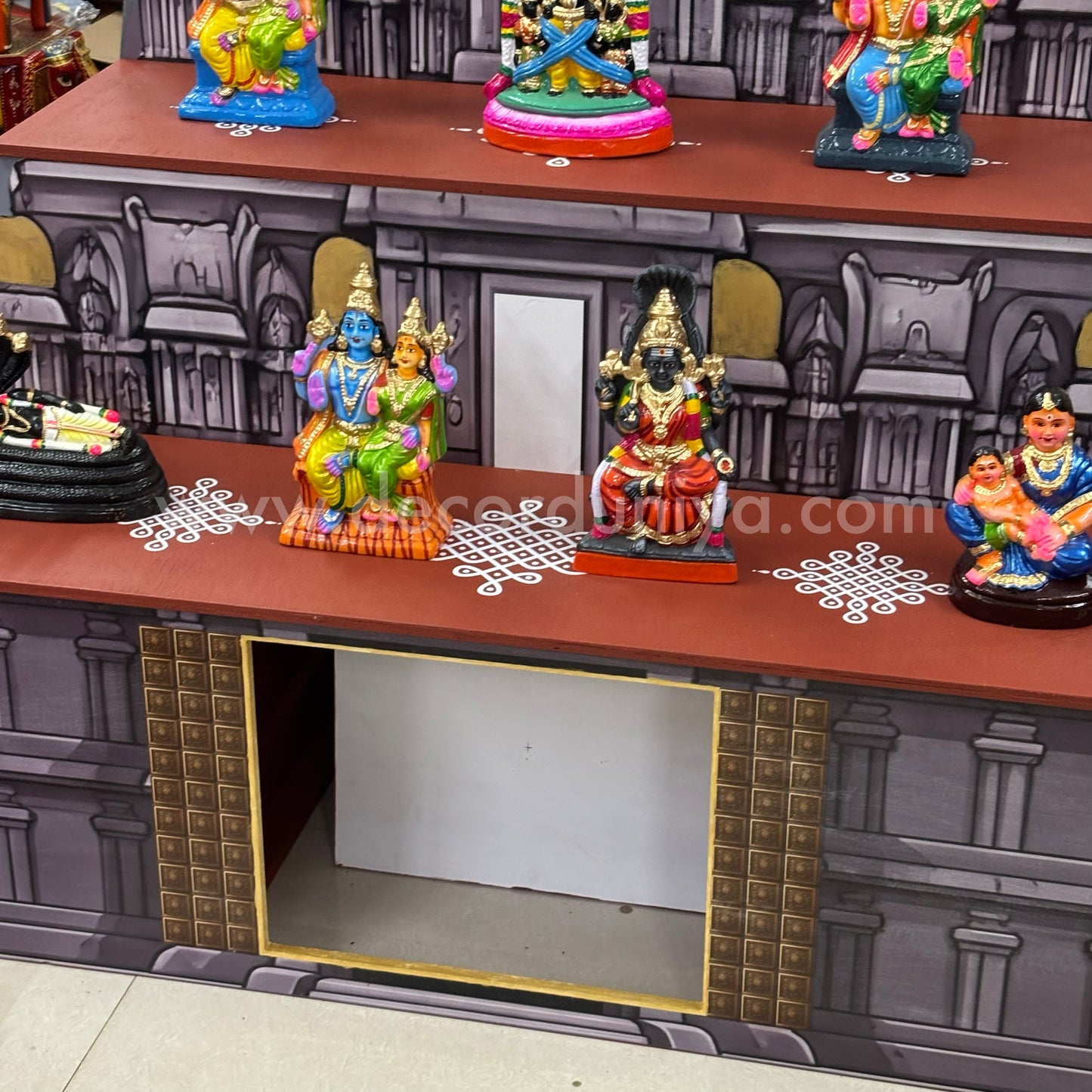 Dismantable 5 step Golu Padi | Temple Gopuram Golu Padi | 48 inches Width - DGP27