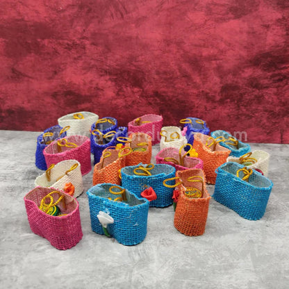 Manjal KumKum Box with Small Bag - Set of 20 Nos Pack - KMH2