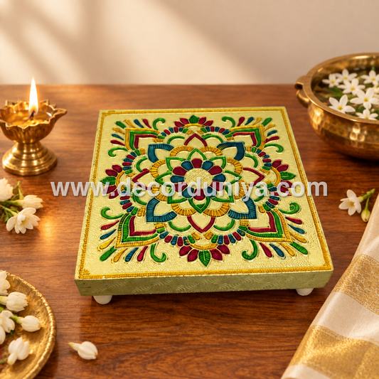 Wooden Meenakari Manai - KMM3