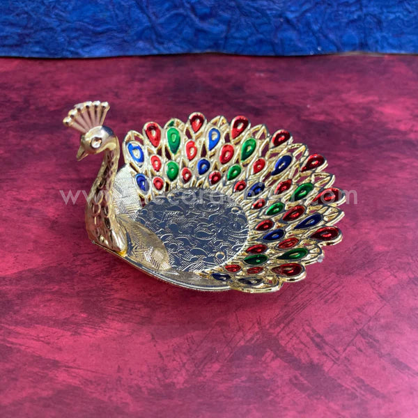 Meenakari Peacock Candle Light Holder - KSP51
