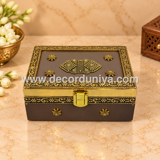 Meenkari Wooden Jewel Box - MN1011