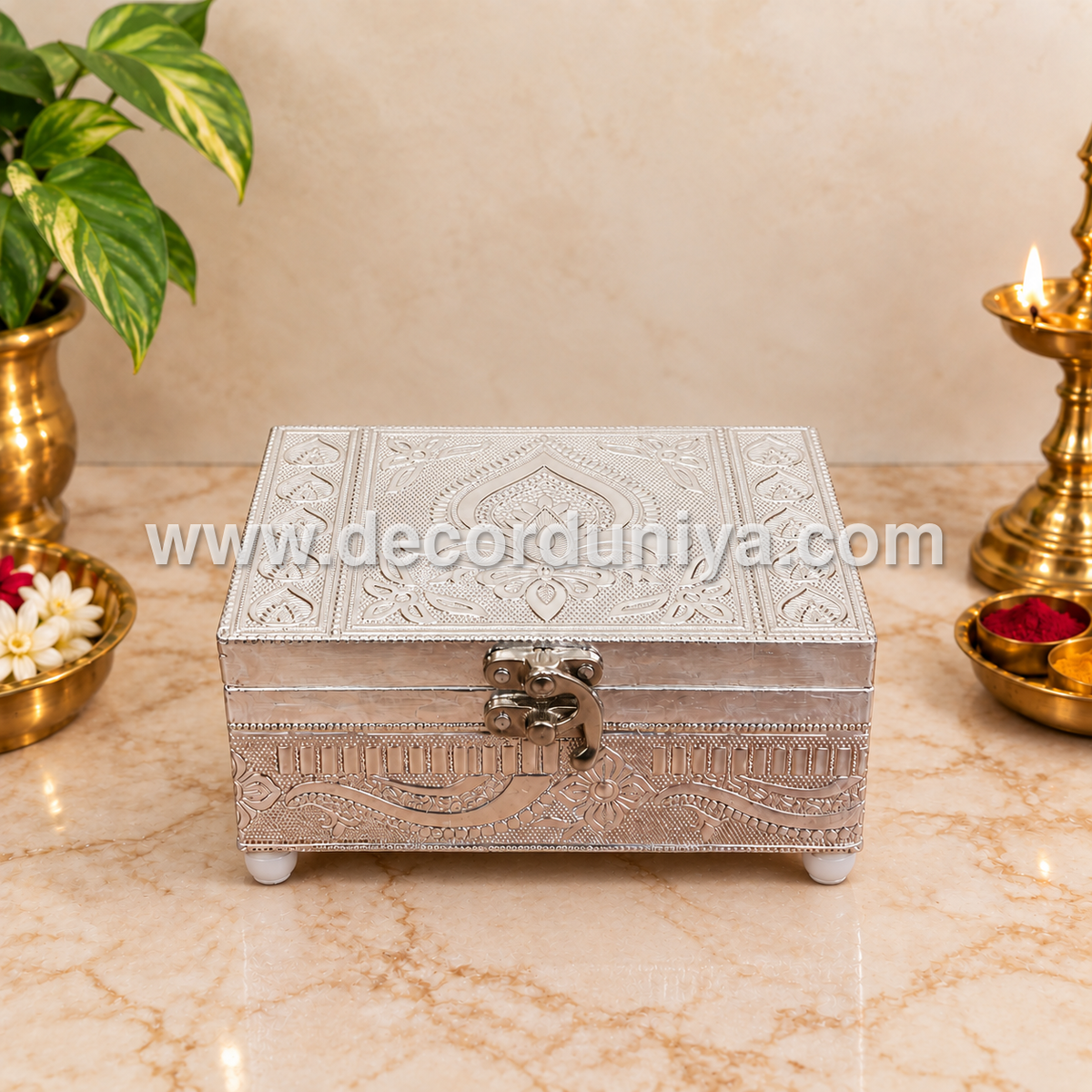 Meenkari Wooden Jewel Box - MN130