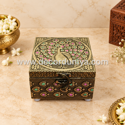 Meenkari Wooden Jewel Box - MN131
